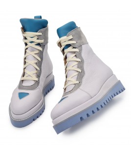 Triangle Touch Boots In Grey & Petrol