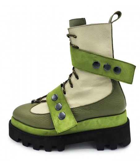 Pin Me Boots In Two Shades Of Green