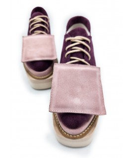 Polygons Shoes In Purple & Pink